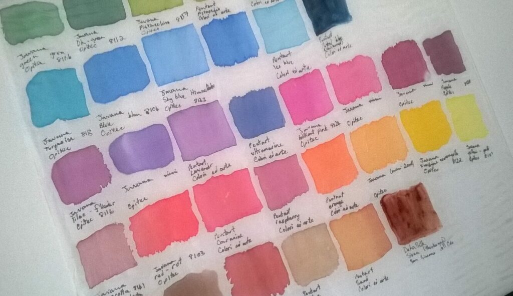 silk colour chart