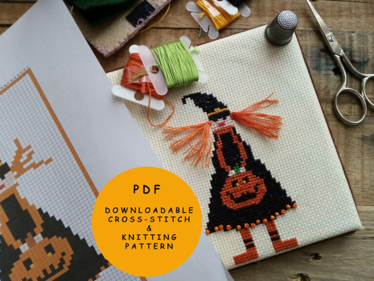 Miss Pumpkin cross-stitch pattern