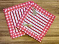 Red stripes & check pot-holders