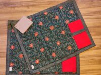 Set of two quilted placemats in Christmas theme