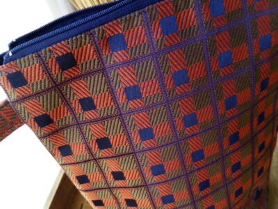 Jacquard zippered pouches