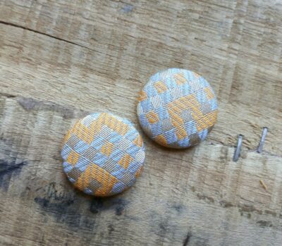 Textile covered button clip earrings - Image 13
