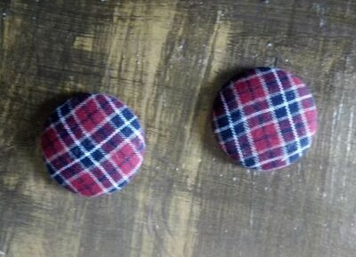 Textile covered button clip earrings - Image 12