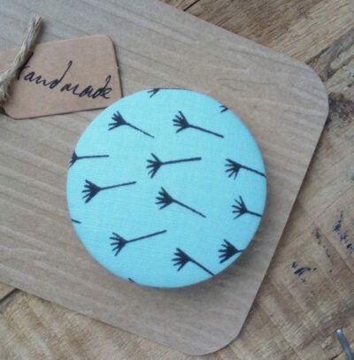 Large textile covered button brooches - Image 2