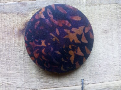 Large textile covered button brooches - Image 3