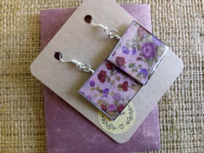 Vintage theme square earrings - Image 5