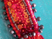 Ethnic style necklace with kumihimo braiding
