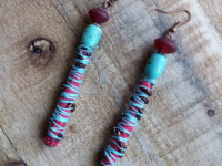 Statement boho style drop earrings